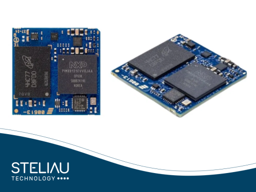 Product image MicroGEA MX91: compact industrial edge computer with i.MX 91, Ethernet connectivity, industrial peripherals, LPDDR4, eMMC, and wide temperature range.