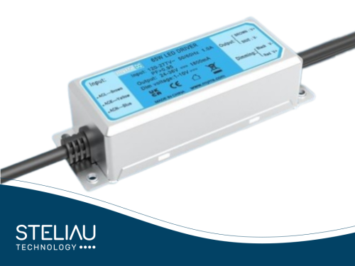 Compact 65W LED driver, 100–305VAC input, 12–18V output, IP65, active PFC >0.95, 3-in-1 dimming, low standby power, IEC/EN/UL compliant.