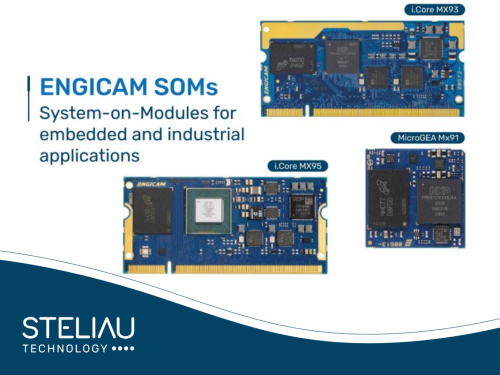 Product image Engicam SOM: módulos compactos y eficientes para ordenadores periféricos, electrónica industrial, conectores y monitores industriales, IoT y sistemas de geolocalización.
