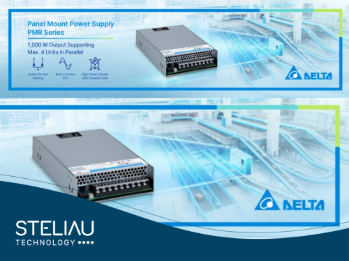 Delta expands its PMR Series with the compact 1U PMR-1K0W power supply, delivering up to 1008 W, 94% efficiency, and flexible parallel power integration.