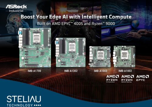 ASRock Industrial unveils AMD EPYC 4005 and Ryzen 9000 motherboards featuring DDR5, PCIe Gen5, and AI-ready performance for industrial and edge computing.